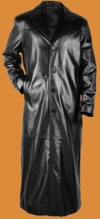 Pure Leather Matrix Style Trench Coat (M1) Gothic Blade Metal Punk 