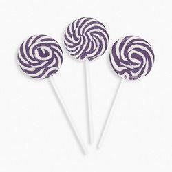 12 PURPLE & WHITE Swirl Pop Lollipop Wedding Candy Buffet Table Shower 