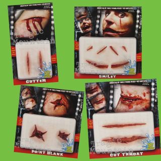 Special FX SCARS Realistic Prosthetic makeup Blood the joker Bullet 