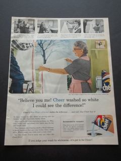 Original Advertising Cheer Laundry Detergent Blue Magic Vintage 1957 