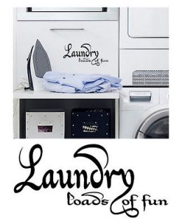 WALL DECOR LAUNDRY REMOVABLE VINYL WORDS ART DIE CUT DECAL WASHING 