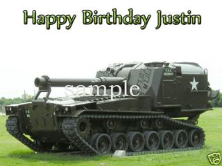 MILITARY ARMY Tank Edible CAKE Image Icing Topper
