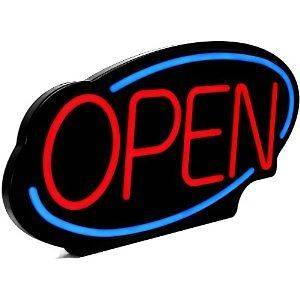  Solutions Large Super Bright LED Open Sign, Red and Blue 32 x 2 x 1 7