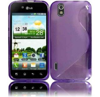   Talk LG Optimus Black P970 Purple S Shape Crystal Skin Case Cover