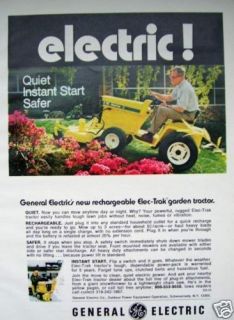1971 GE ELEC TRAK GARDEN TRACTOR LAWN MOWER AD