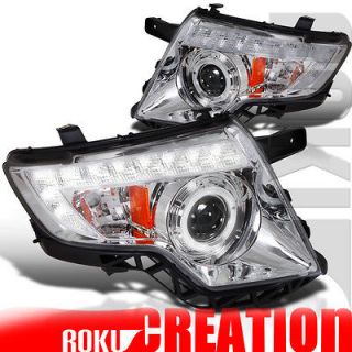 2007 2010 EDGE CLEAR LENS LED DRL PROJECTOR HEADLIGHTS CHROME LAMPS 