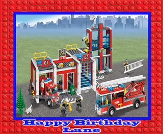 FIRE STATION CITY LEGO Birthday Party Cake Topper CupcakeDecorat​ion 