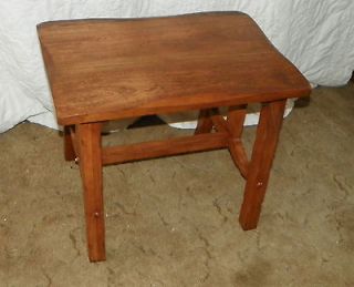 Solid Oak Side Table / Ranch Style End Table