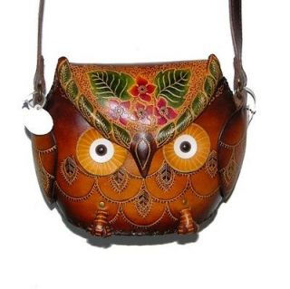   Leather Handcrafted OWL Purse, Handbag, Shoulder Purse, Tooled Leather