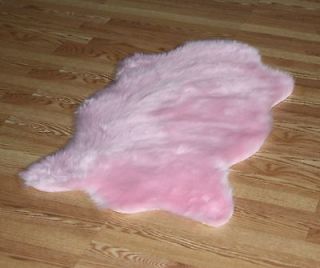 FAUX FUR ANIMAL SHAPE ACCENT RUGS SOFTEST Pink KANECORON FIBERS AND 