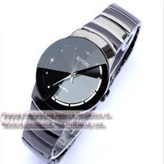  LuxuryEleg​ant Men Tungsten Steel Black Sports Wrist Watch Gift