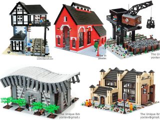 Lego Custom Train Building Collection  Instructions [city town station 
