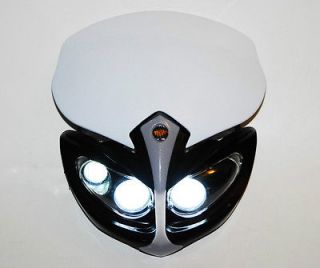 Head light W4 LED dual sport motorcycle xenon white street fighter 