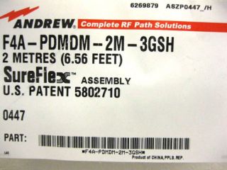 ANDREW F4A PDMDM 2M 3GSH SUREFLEX CABLE ASSEMBLY 6.56FT  NEW