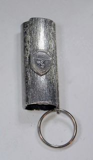 Vintage Costume silver Cigarette lighter case bic Colorado keychain