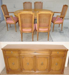 HENREDON DINING SET INCLUDES TABLE 6 CHAIRS & SIDEBOARD EXCELLENT 