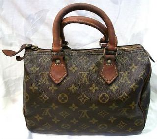 Louis Vuitton LV vintage 1980s monogram canvas speedy 25 bag purse 