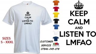 Keep Calm And Listen To LMFAO Design TShirt Funny Custom Fancy Dress S 