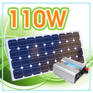   Grid Tie Inverter + 12 V 110 W Mono Solar Panel System Above 100 W