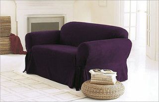 3pc Set Micro Suede Purple Couch/Sofa Cover+Loveseat+Chair SlipCover