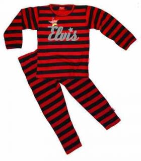 Stardust Kids Cotton Stripy Pyjamas Elvis Logo (Various Colours 