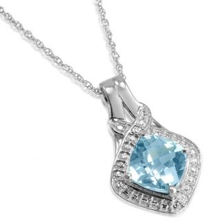 ct Sky Blue Topaz and Diamond Pendant Neckla​ce in Sterling 