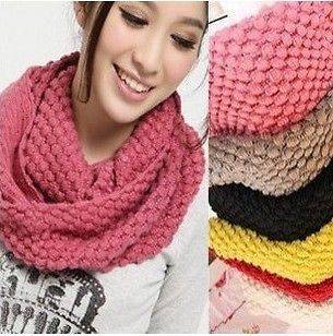 Korean Lovely Girl Woman Corn Dot Knitting Wool Circle Scarf Neck 