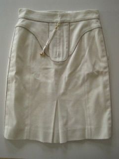 Louis Vuitton Ivory Calvary Twill Piped Skirt Size 38  Price 