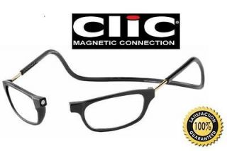   black long CLIC READERS magnetic eyewear +1.25 AUTHENTIC patented
