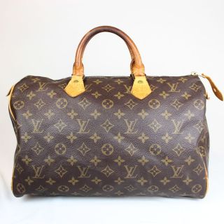 Authentic Louis Vuitton Speedy35 Monogram Brown Boston Hand Bag #9804