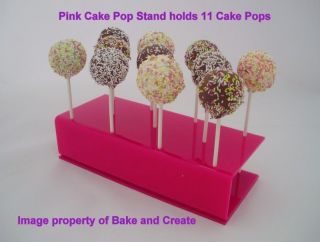 PINK CAKE POP / POP CAKE / LOLLIPOP PERSPEX ACYRLIC STAND HOLDS 11 