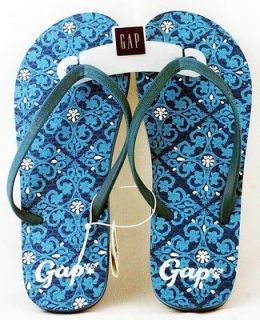 GAP Blue White Flip Flops Sandals Authentic NWT Thongs