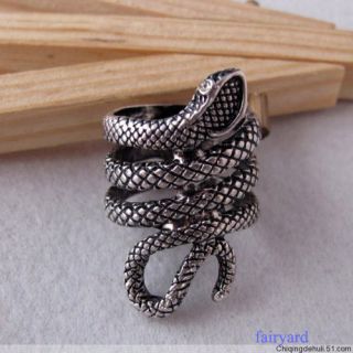   Retro Vitage Cool Punk Gothic Twisted Snake Ring Rings For Men Women