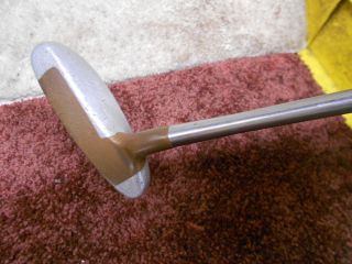   Acushnet Bullseye Aluminum and Brass Mallet Putter with Leather Grip