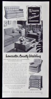   1952 Lancaster County Wedding Furniture Magazine Ad H. Willett Inc