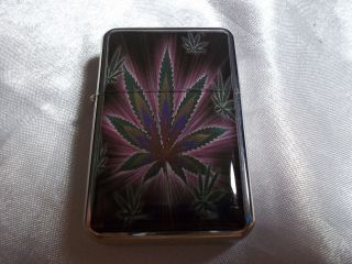 NEW FLIP TOP REFILLABLE LIGHTER COLORFUL WEED POT 420 CANNABIS THEME