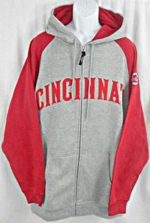 Cincinnati Reds Full Zip Majestic Embroidered Hoodie Sweatshirt Big 