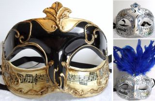   MUSICAL NOTES FACE MASK Masked Ball Fancy Dress Carnival Mardis Gras