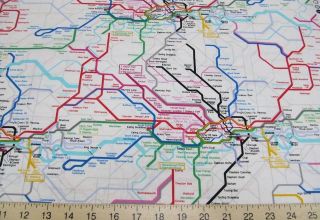 London Underground Map 100% Cotton Fabric Timeless Treasures