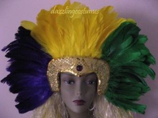 mardi gras feather showgirl las vegas headdress costume accessory 
