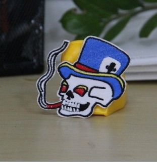 Smoking Skull Punk Embroidered Applique Iron On Patch