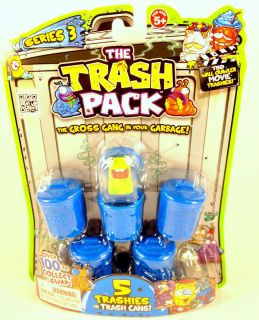 NIB Trash Pack Series 3! 5 Trashies In Cans   WASTE WORM + 4 Others!