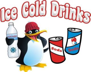 Ice Cold Drinks Water Cola Soda Concession Decal 14