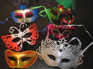   GRAS masquerade party favor weddings HALLOWEEN MASKS LOT of 6 MASK