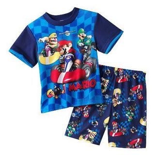 Super Mario Bros. ☆ Go Mario! Kart Wii 2 piece short pajamas 