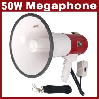 50 Watt Loud Megaphone Siren Bullhorn Speaker Outdoor Portable 