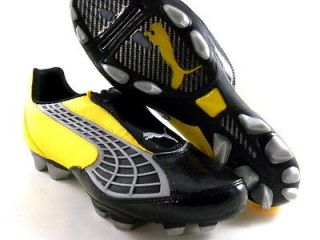 Puma Powercat V2.10 Hard HG Black/Yellow Soccer Futball Cleats Boots 