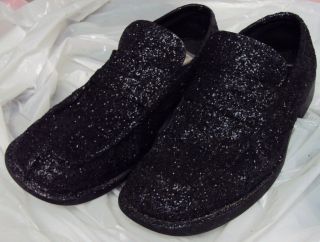 Mens personalized Diesel black loafers size US 10.5 glittered dress 