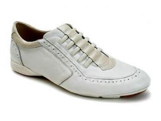 Bacco Bucci Mens BARNEY White Leather Slip On Comfort Driver Shoes