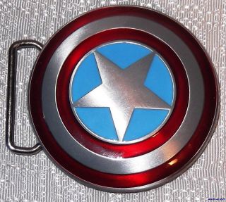 Marvel Comics CAPTAIN AMERICA Metal Logo Shield BELT BUCKLE